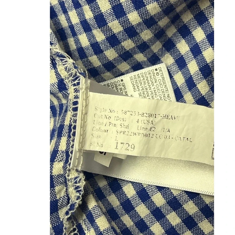 Old Navy Top‎ Youth Girls Gingham Spaghetti Straps Blue White Summer Picnic LG